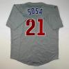 imageAutographedSigned Sammy Sosa Chicago Grey Baseball Jersey Beckett BAS COA