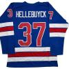 imageFacsimile Autographed Connor Hellebuyck United States USA Blue 2026 Reprint Laser Auto Hockey Jersey Size Mens XL