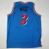 imageFacsimile Autographed Dwyane Wade Miami Blue Vice City Reprint Laser Auto Basketball Jersey Size Mens XL