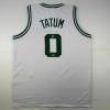 imageFacsimile Autographed Jayson Tatum Boston White Reprint Laser Auto Basketball Jersey Size Mens XL