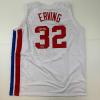 imageFacsimile Autographed Julius Erving Dr J New York NY White ABA Reprint Laser Auto Basketball Jersey Size Mens XL