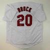 imageFacsimile Autographed Lou Brock St Louis White Reprint Laser Auto Baseball Jersey Size Mens XL