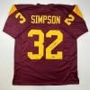 imageFacsimile Autographed OJ OJ Simpson USC Maroon Reprint Laser Auto College Football Jersey Size Mens XL