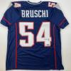 imageFacsimile Autographed Tedy Bruschi New England Blue Reprint Laser Auto Football Jersey Size Mens XL