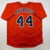 imageFacsimile Autographed Yordan Alvarez Houston Orange Reprint Laser Auto Baseball Jersey Size Mens XL