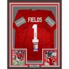 imageFramed AutographedSigned Justin Fields 33x42 Ohio State Red College Football Jersey JSA COA