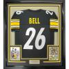 imageFramed AutographedSigned LeVeon LeVeon Bell 33x42 Pittsburgh Steelers Black Football Jersey JSA COA