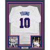 imageFramed AutographedSigned Michael Young 35x39 Texas White Baseball Jersey JSA COA