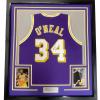 imageFramed AutographedSigned Shaquille Shaq ONeal 33x42 Los Angeles LA Purple Basketball Jersey Beckett BAS COA