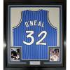 imageFramed AutographedSigned Shaquille Shaq ONeal 33x42 Orlando Blue Pinstripe Basketball Jersey Beckett BAS COA