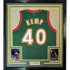 imageFramed AutographedSigned Shawn Kemp 33x42 Seattle Dark Green Basketball Jersey PSADNA COA