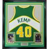 imageFramed AutographedSigned Shawn Kemp 33x42 Seattle Green Basketball Jersey JSA COA