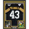imageFramed AutographedSigned Troy Polamalu 35x39 Pittsburgh Retro Black Football Jersey JSA COA