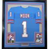 imageFramed AutographedSigned Warren Moon HOF 06 33x42 Houston Blue Football Jersey JSA COA
