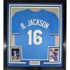 imageFramed Facsimile Autographed Bo Jackson 35x39 Kansas City Blue Reprint Laser Auto Baseball Jersey