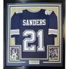 imageFramed Facsimile Autographed Deion Sanders 35x39 Dallas Blue Reprint Laser Auto Football Jersey Size Mens XL