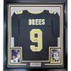 imageFramed Facsimile Autographed Drew Brees 35x39 New Orleans Black Reprint Laser Auto Football Jersey Size Mens XL