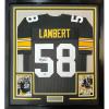 imageFramed Facsimile Autographed Jack Lambert 35x39 Pittsburgh Black Reprint Laser Auto Football Jersey