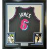 imageFramed Facsimile Autographed LeBron James 35x39 Miami Black Vice City Reprint Laser Auto Basketball Jersey