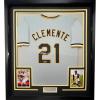 imageFramed Facsimile Autographed Roberto Clemente 35x39 Pittsburgh Grey Reprint Laser Auto Baseball Jersey