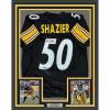 imageFramed Facsimile Autographed Ryan Shazier 35x39 Pittsburgh Black Reprint Laser Auto Football Jersey