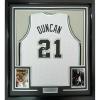 imageFramed Facsimile Autographed Tim Duncan 35x39 San Antonio White Reprint Laser Auto Basketball Jersey
