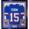 imageFramed Facsimile Autographed Tim Tebow 35x39 Florida Blue Reprint Laser Auto College Football Jersey Size Mens XL