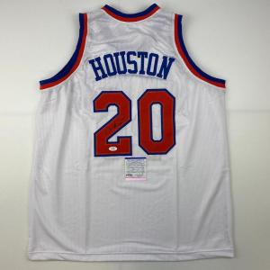 imageAutographedSigned Allan Houston New York White Basketball Jersey PSADNA COA