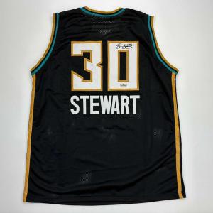 imageFacsimile Autographed Breanna Stewart New York Black Reprint Laser Auto Basketball Jersey Size Mens XL