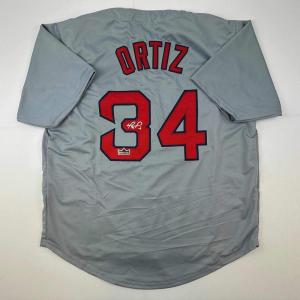 imageFacsimile Autographed David Ortiz Boston Grey Reprint Laser Auto Baseball Jersey Size Mens XL