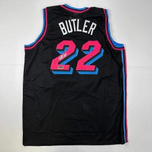 imageFacsimile Autographed Jimmy Butler Miami Black Vice City Reprint Laser Auto Basketball Jersey Size Mens XL