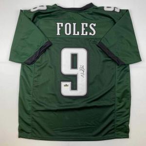 imageFacsimile Autographed Nick Foles Philadelphia Green Reprint Laser Auto Football Jersey Size Mens XL