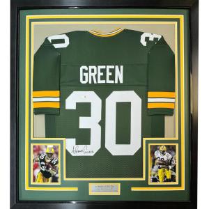 imageFramed AutographedSigned Ahman Green 33x42 Green Bay Packers Green Football Jersey JSA COA