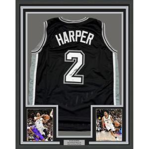 imageFramed AutographedSigned Dylan Harper 35x39 San Antonio Black Basketball Jersey JSA COA