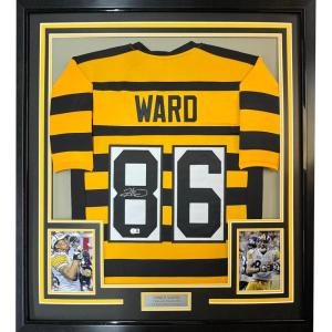 imageFramed AutographedSigned Hines Ward 33x42 Pittsburgh Bumble Bee Football Jersey JSA COA