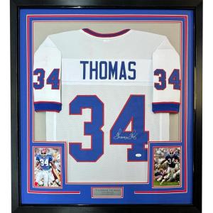 imageFramed AutographedSigned Thurman Thomas 33x42 Buffalo White Football Jersey JSA COA