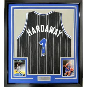 imageFramed Facsimile Autographed Anfernee Penny Hardaway 35x39 Orlando Black Pinstripe Reprint Laser Auto Basketball Jersey