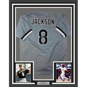 imageFramed Facsimile Autographed Bo Jackson 35x39 Chicago Grey Reprint Laser Auto Baseball Jersey