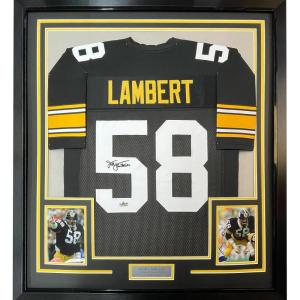 imageFramed Facsimile Autographed Jack Lambert 35x39 Pittsburgh Black Reprint Laser Auto Football Jersey