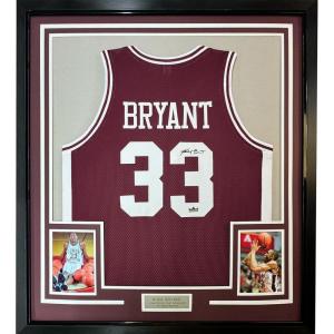 imageFramed Facsimile Autographed Kobe Bryant 35x39 Lower Merion Maroon Reprint Laser Auto High School Basketball Jersey