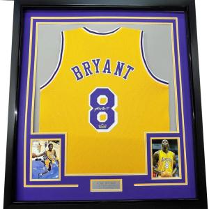 imageFramed Facsimile Autographed Kobe Bryant 35x398 Los Angeles LA Yellow Reprint Laser Auto Basketball Jersey