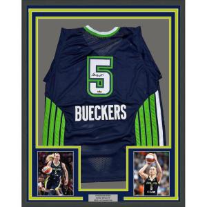 imageFramed Facsimile Autographed Paige Bueckers 35x39 Dallas Blue Reprint Laser Auto WNBA Basketball Jersey