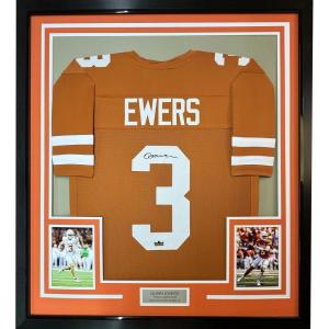 imageFramed Facsimile Autographed Quinn Ewers 35x39 Texas Orange Reprint Laser Auto College Football Jersey