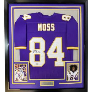 imageFramed Facsimile Autographed Randy Moss 35x39 Minnesota Purple Reprint Laser Auto Football Jersey