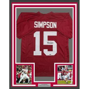 imageFramed Facsimile Autographed Tyler Ty Simpson 35x39 Alabama Red Reprint Laser Auto College Football Jersey
