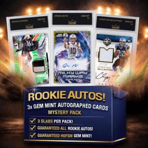 image3x Autographed NFL Gem Mint Rookie Cards Mystery Pack  HOFSM 10 Graded