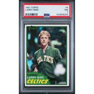 imageGraded 1981 Topps Larry Bird 4 2nd Year Basketball Card PSA 7 NM