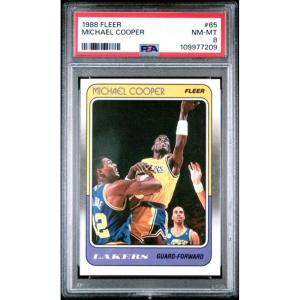 imageGraded 1988 Fleer Michael Cooper 65 Basketball Card PSA 8 NMMT