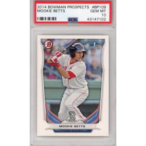imageGraded 2014 Bowman Prospects Mookie Betts BP109 Rookie RC Baseball Card PSA 10 Gem Mint