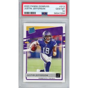 imageGraded 2020 Panini Donruss Justin Jefferson 313 Rookie RC Football Card PSA 10 Gem Mint